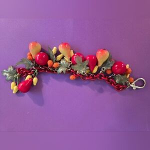 Vintage Fruit Charm Bracelet